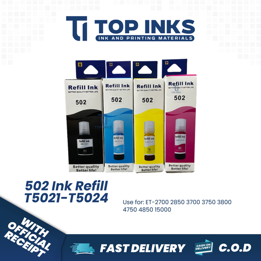 Top Inks 502 Ink T5021-T5024 refill for ET-2700 2850 3700 3750 3800 4750 4850 15000