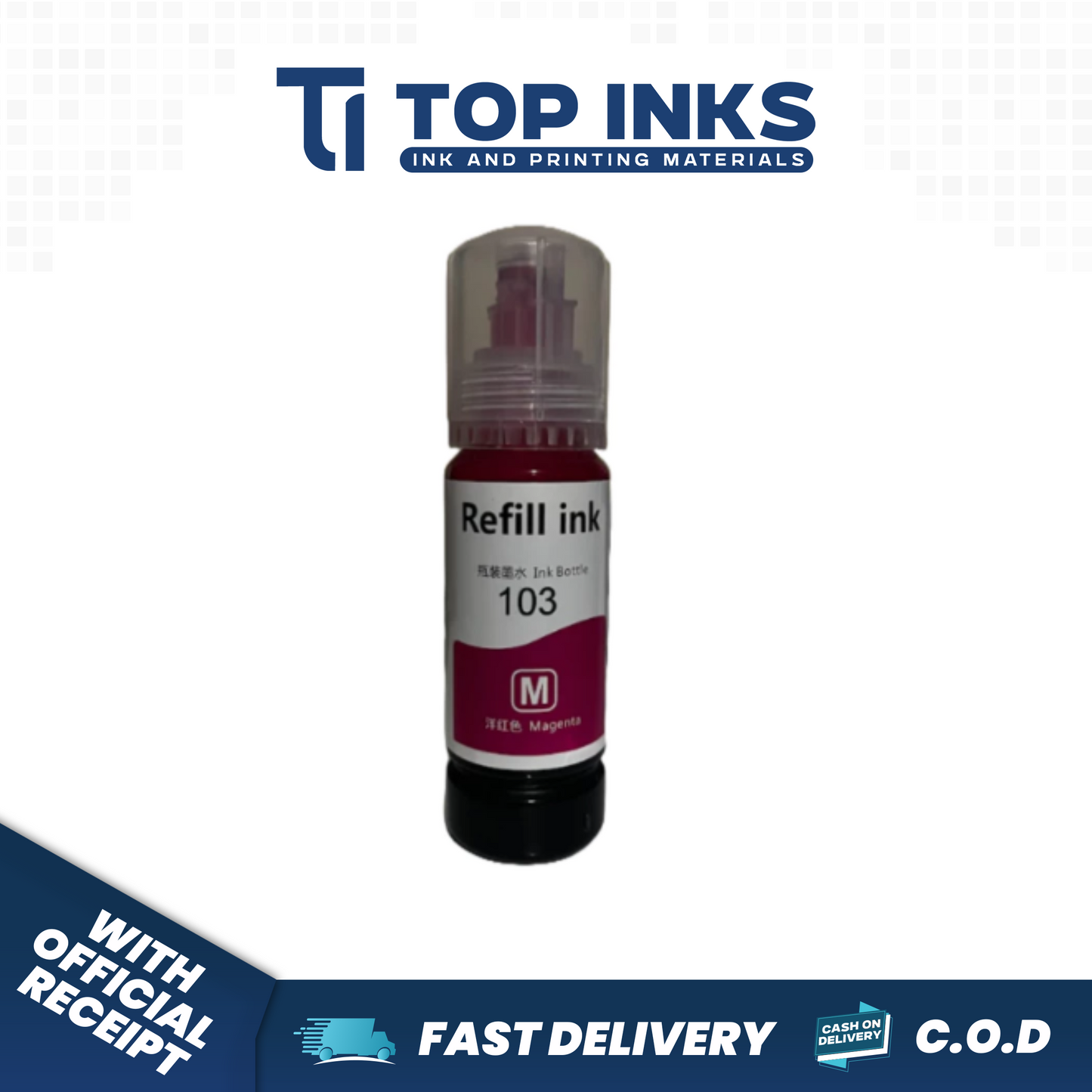 Top Inks 103 Ink 65ml for Printer L1110/3100/3101/3110/3210/3216/3150/3250/3251/5190