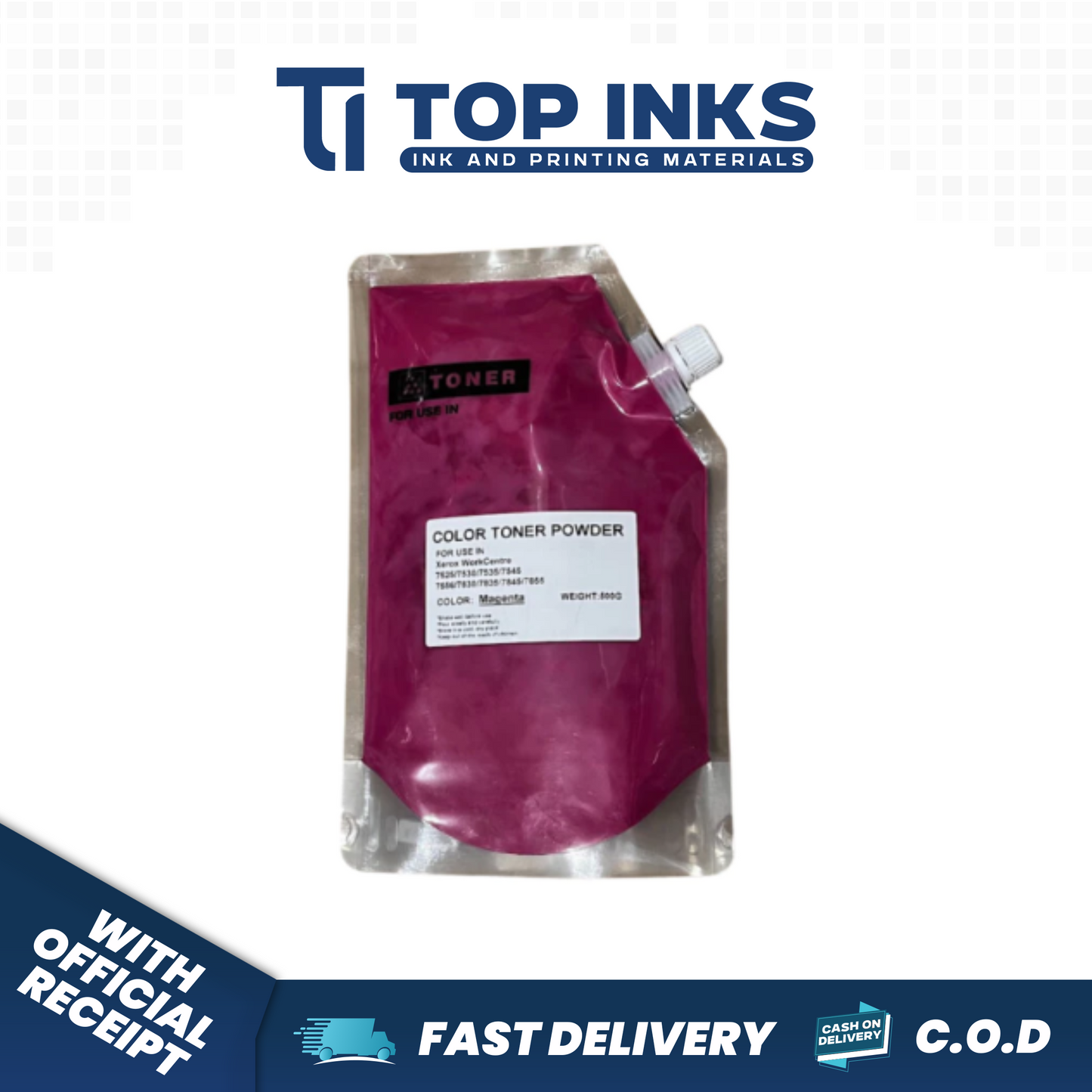 Top Inks 1kg 500mg Toner Powder for WorkCentre 7830 7835 7845 7855 8030 8035 8045 8055 8070 Phaser 7800 C4000d C5000d