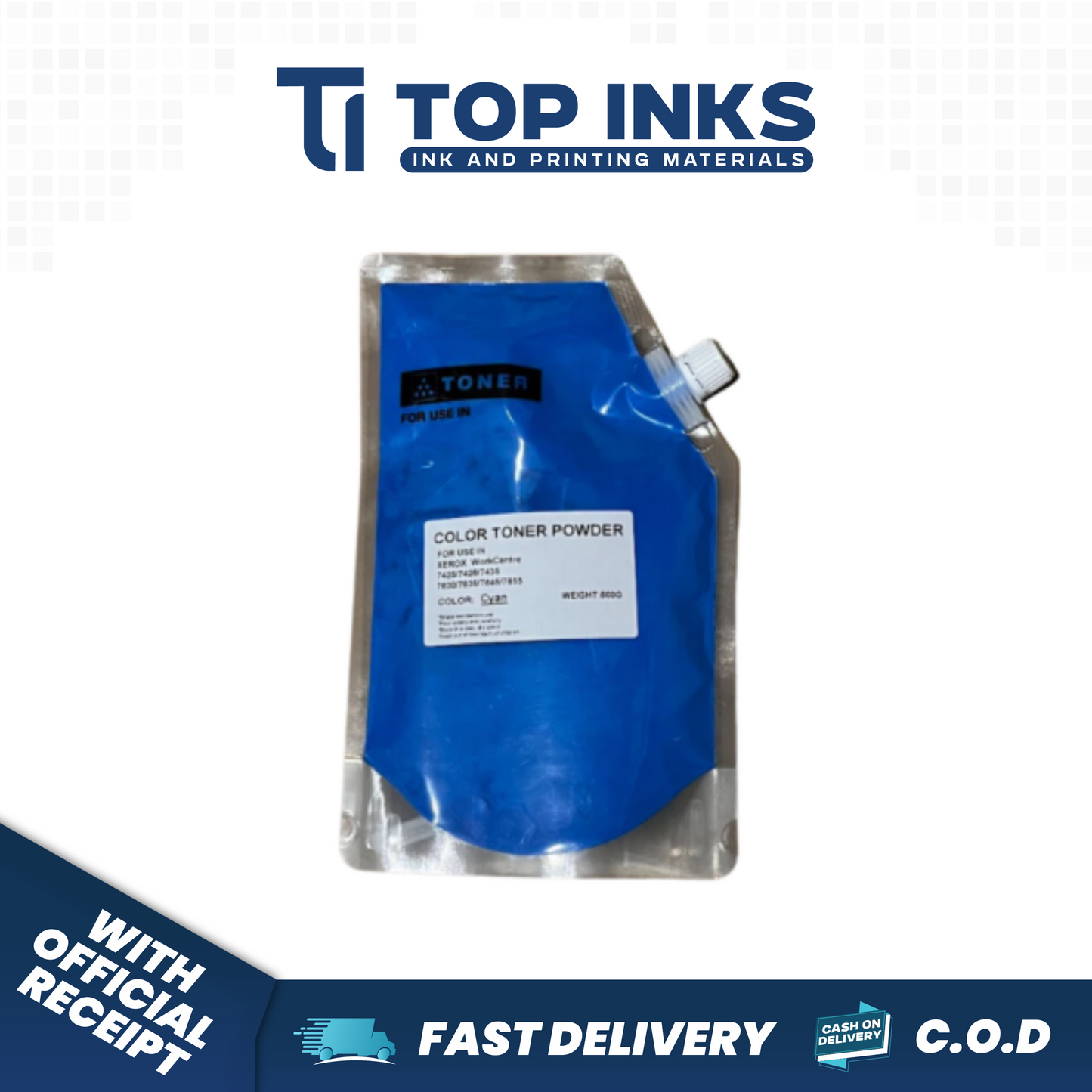 Top Inks 1kg 500mg Toner Powder for WorkCentre 7830 7835 7845 7855 8030 8035 8045 8055 8070 Phaser 7800 C4000d C5000d