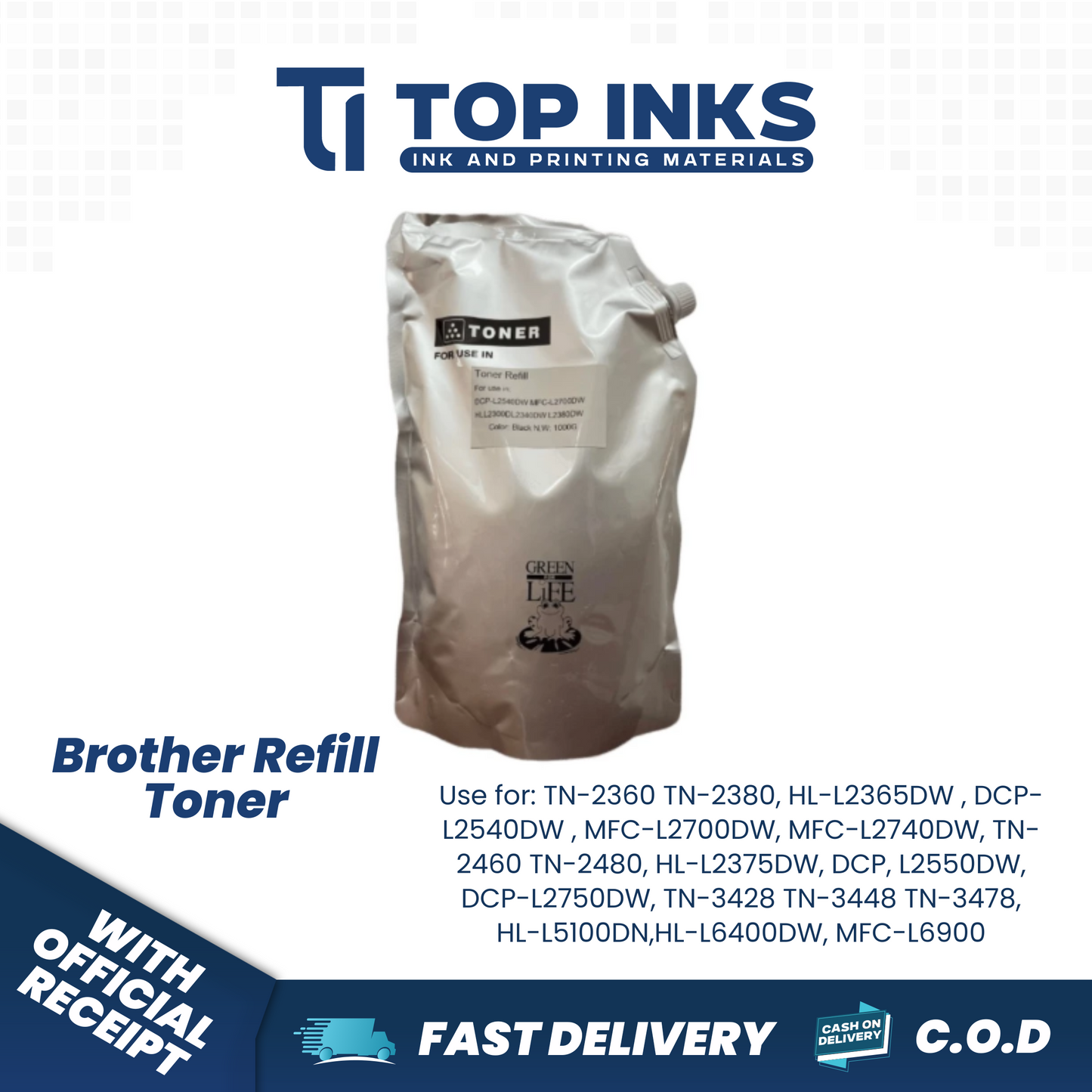 Top Inks Toner Powder Refill for Brother toner 1kg for DCP L2540 L2540DW L2550  HL1110